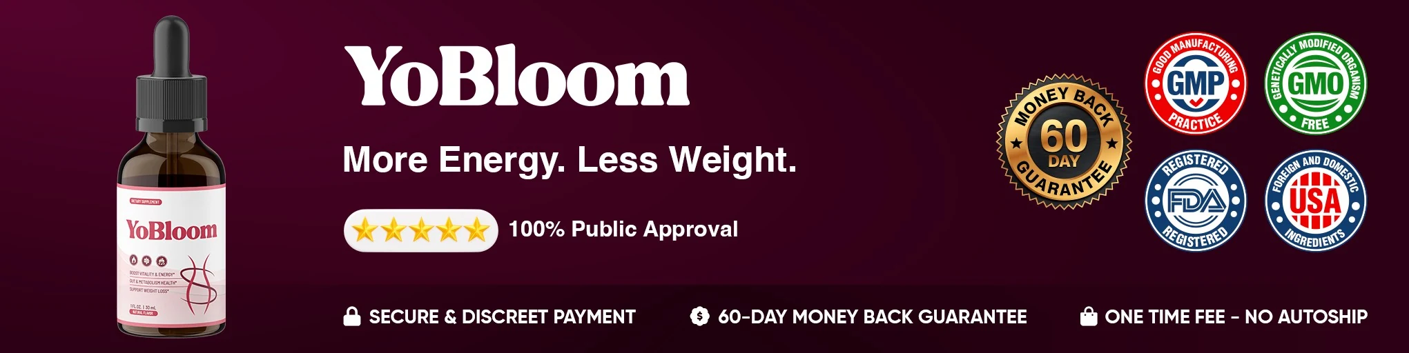Secure YoBloom checkout — money-back guarantee, free shipping, secure payment